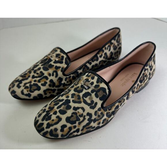 Kate Spade Claudia Leopard Animal Print Flats Brown Black Leather Shoes Size 7.5 - Picture 11 of 11